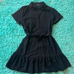 Madison Black Button-Up Collared Dress